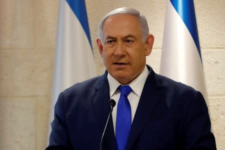 Israeli Prime Minister Benjamin Netanyahu speaks at a news conference in Jerusalem