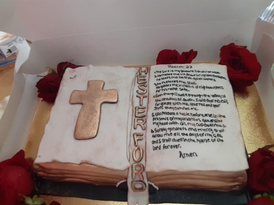 A cake for Hester Ford's birthday. (Photo courtesy of Mary Hill)