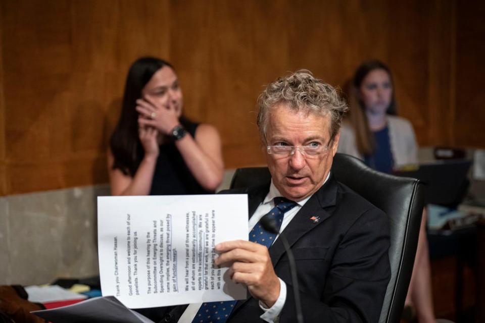 Sen. Rand Paul, R-Ky., attends a Senate Homeland Security Subcommittee on Emerging Threats and Spending Oversight on Capitol Hill August 3, 2022 in Washington, DC.