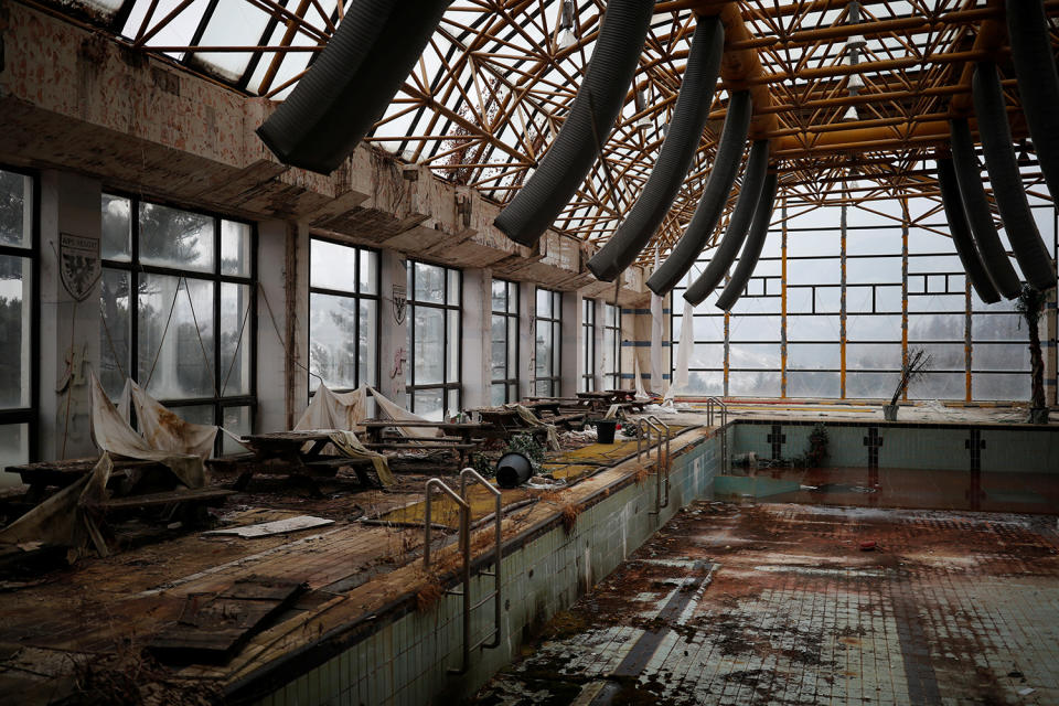 <p>A ruined swimming pool is seen at the abandoned Alps Ski Resort located near the demilitarized zone separating the two Koreas in Goseong, South Korea, Jan. 17, 2018. (Photo: Kim Hong-Ji/Reuters) </p>