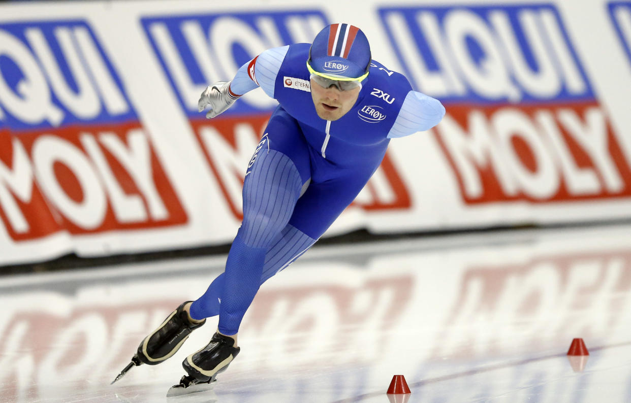 Blue speedskating uniforms are going to be very popular at the 2018 Winter Olympics. (AP Photo)