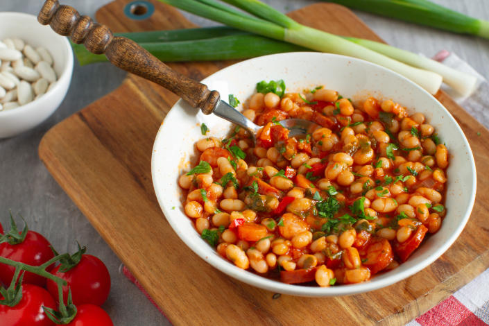 bowl of homemade bean stew