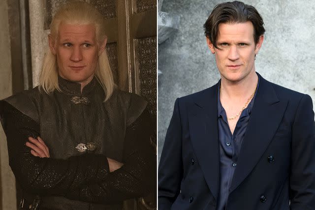 <p>Ollie Upton/HBO; Karwai Tang/WireImage</p> Matt Smith as Daemon Targaryen in House of the Dragon