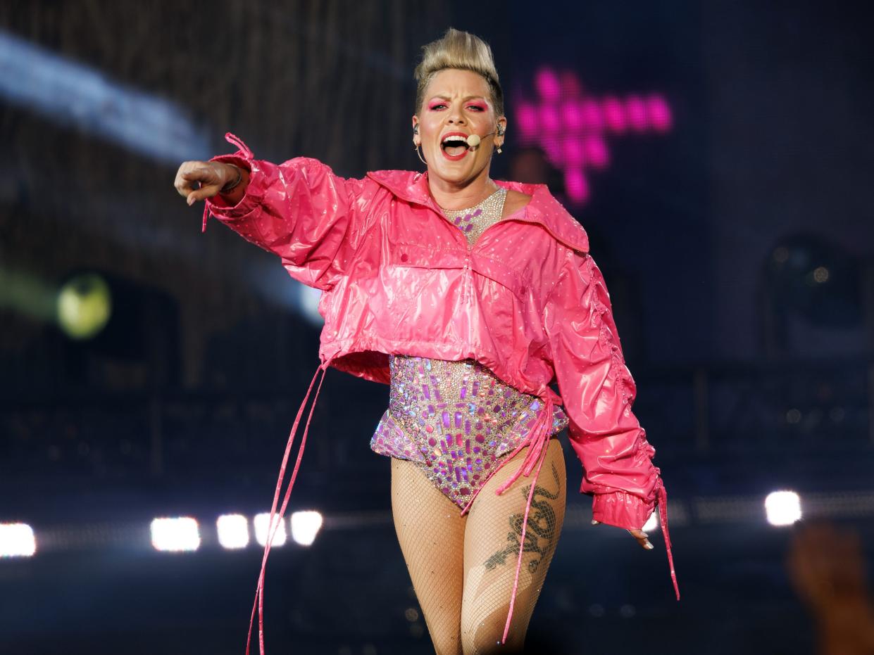 pink performing on stage