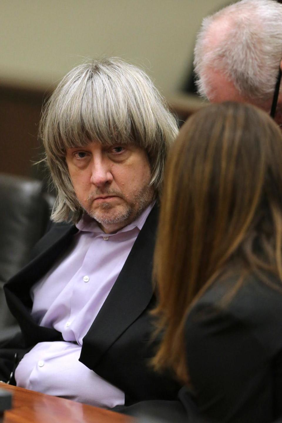 David Turpin, with a restraint visible, in court (Terry Pierson/The Press-Enterprise via AP)