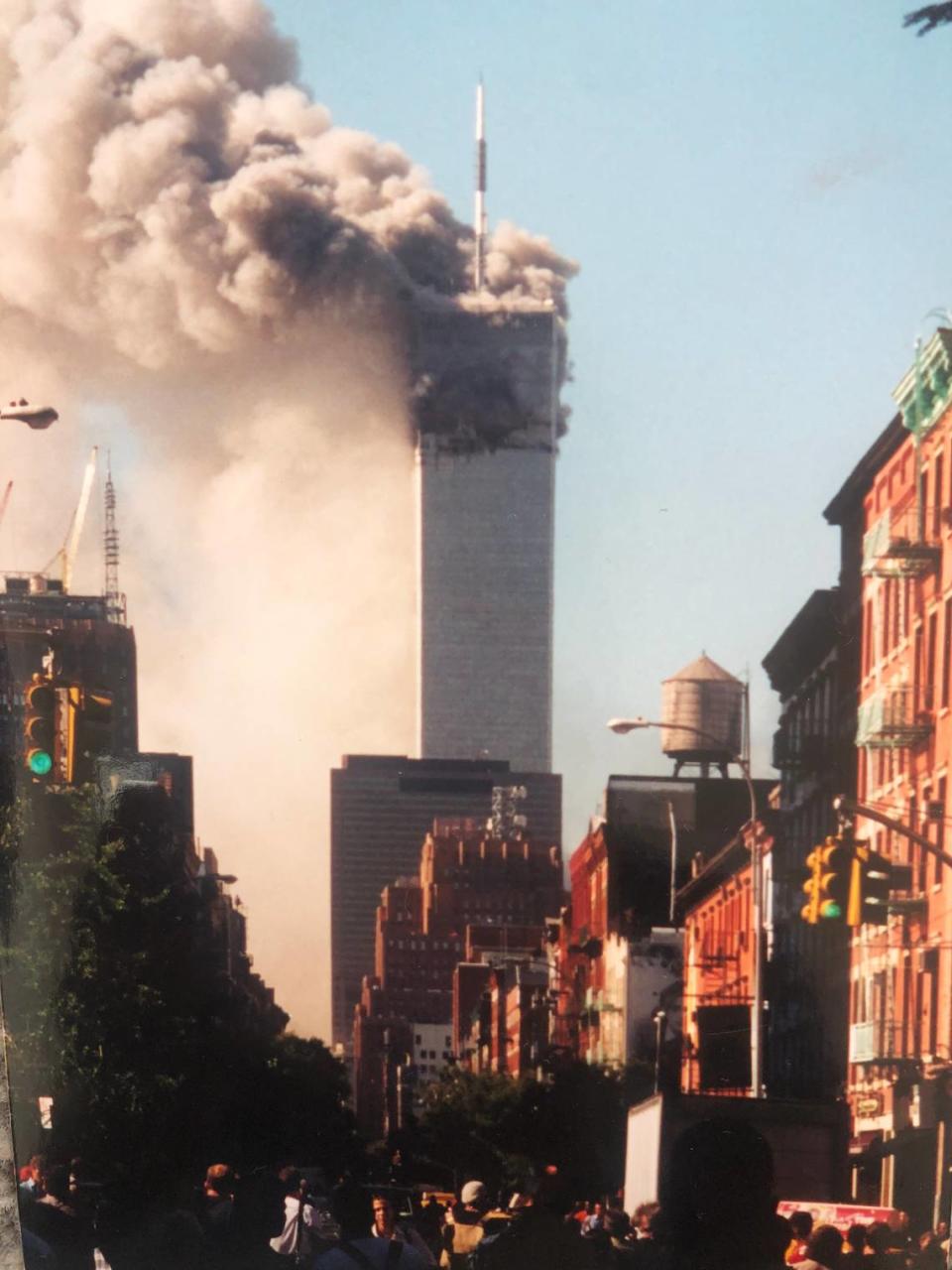 Kevin Larsh was gathered around a nearby car with other New Yorkers, listening to radio reports when the South tower fell.