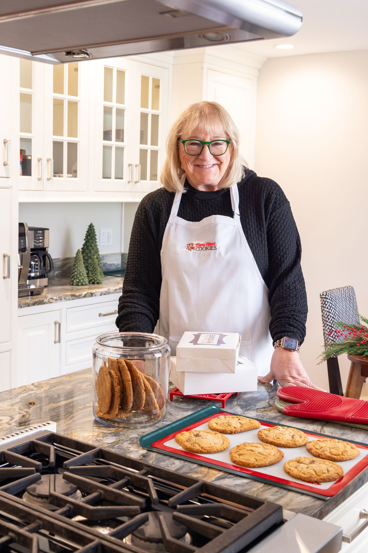 Donna Kelce baking her famous "Mama Kelce cookies."