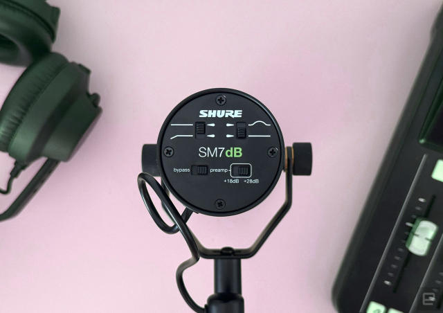 The Shure SM7dB eliminates quiet microphone signals with a built-in preamp