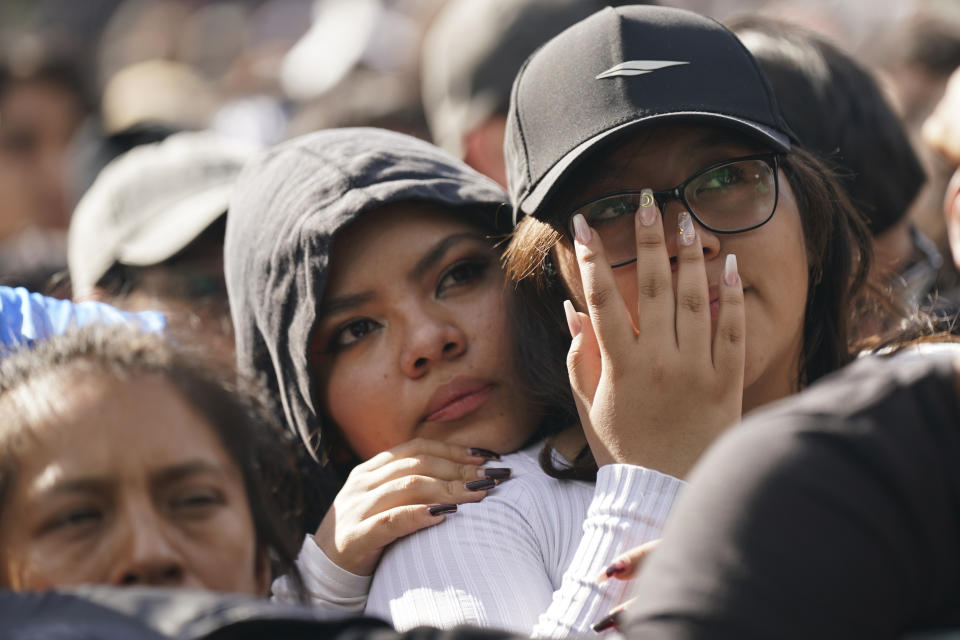 Mexican fans watch their team's soccer match against Argentina at the World Cup, hosted by Qatar, in Mexico City, Saturday, Nov. 26, 2022. Mexico lost 2 - 0. (AP Photo/Fernando Llano)