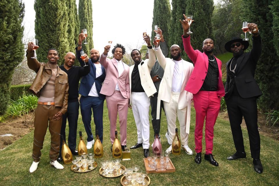 Christian Combs, Kareem Burke, Juan Perez, Jay-Z, Sean Combs, Joey Bada$$, Leonard Fournette, Meek Mill and Dez Bryant