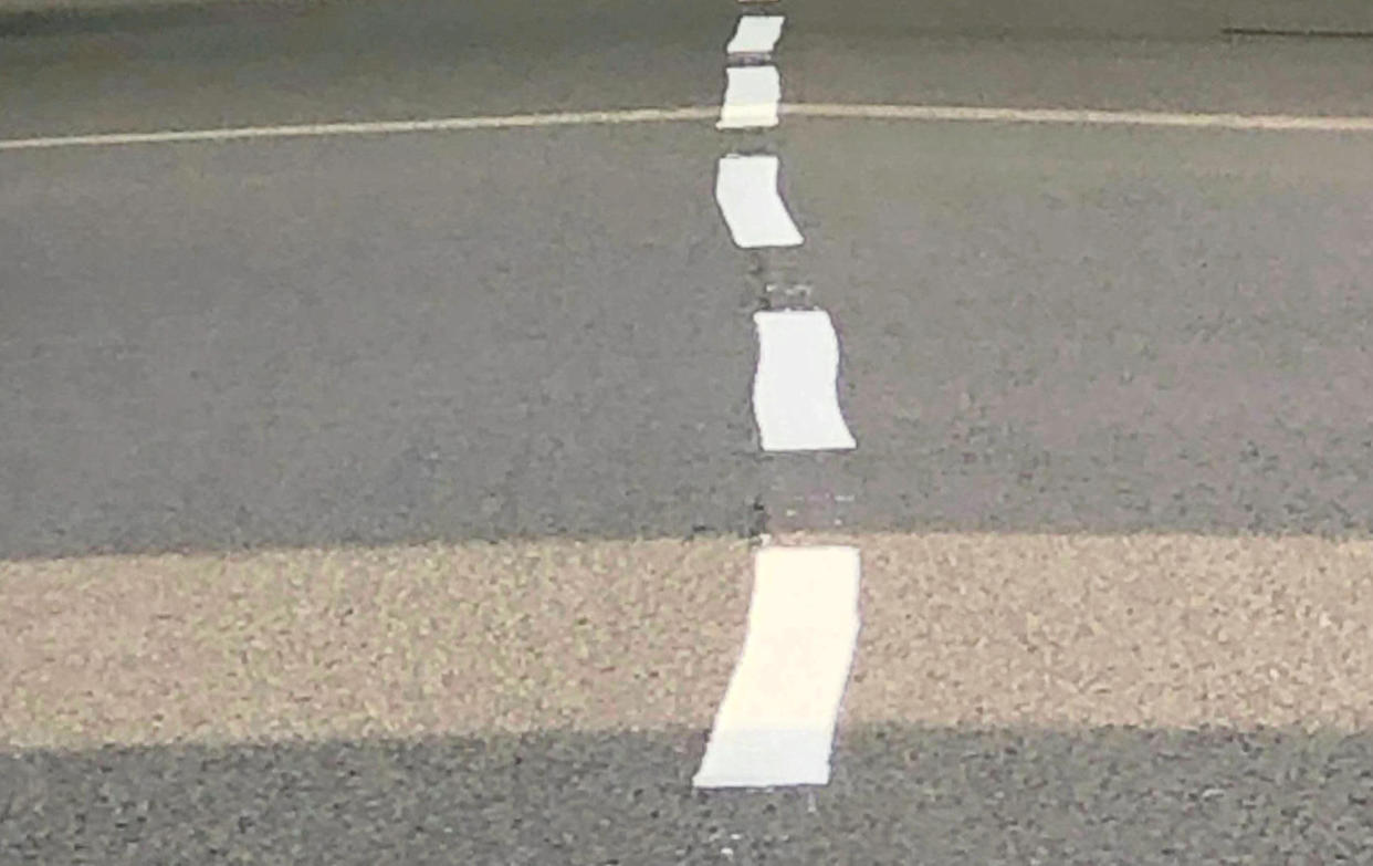 Contractor Amey has apologised to residents after painting wonky white road markings on a city street.  See SWNS story SWMDlines.  Locals were left scratching their heads after the wobbly lines appeared in Brockhurst Road, Hodge Hill.  As well as the centre lines being out of kilter, workmen had also left paint splatters and faded lines in the road.  After visiting the street on Wednesday Councillor Majid Mahmood (Hodge Hill and Bromford) had demanded the "shoddy" work be redone.