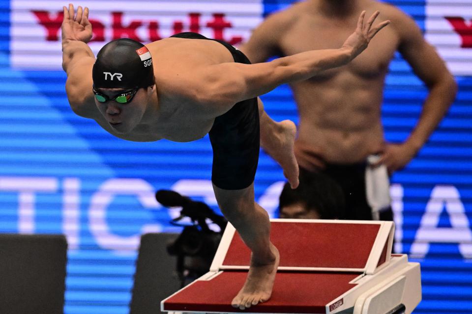 Singapore's Jonathan Tan competes in the men's 100m freestyle swimming event at the 2023 World Aquatics Championships in Fukuoka.