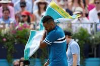 Tennis - ATP 500 - Fever-Tree Championships - The Queen's Club, London, Britain - June 23, 2018 Australia's Nick Kyrgios reacts during his semi final match against Croatia's Marin Cilic Action Images via Reuters/Tony O'Brien