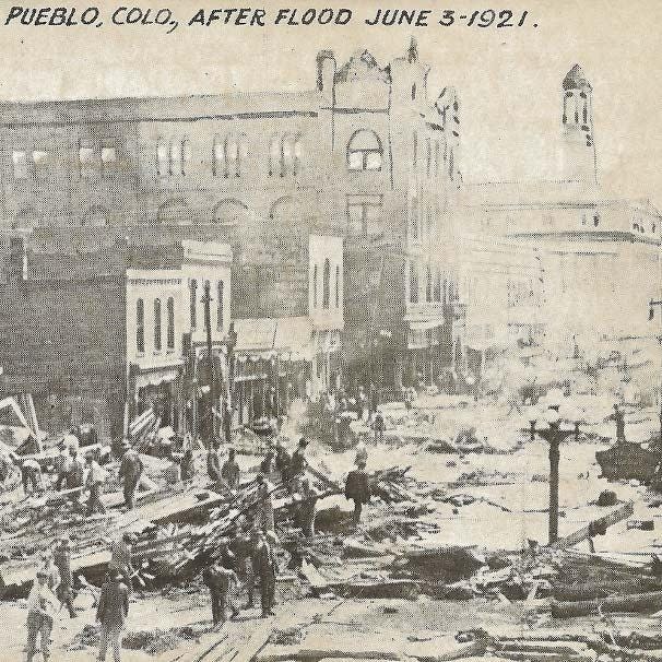 Pueblo during the aftermath of the June 3, 1921, flood.