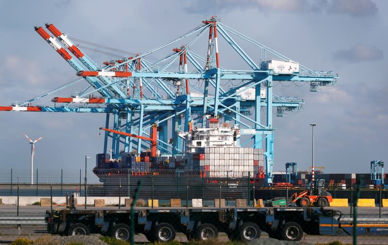 General view of the port of Zeebrugge