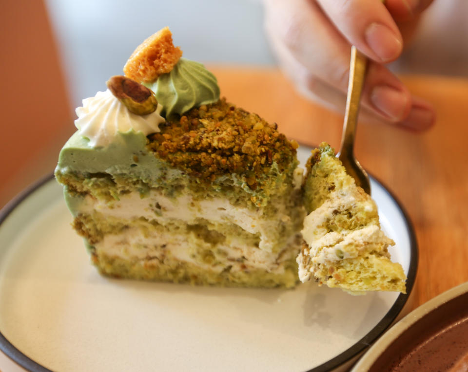 rise - pistachio honeycomb cake