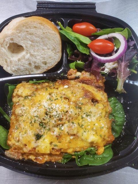 Lily Bell's lasagna comes with salad and bread. The meals will soon be found at Granville Connection, 8633 W. Brown Deer Road. The business incubator is aiming for an August opening.