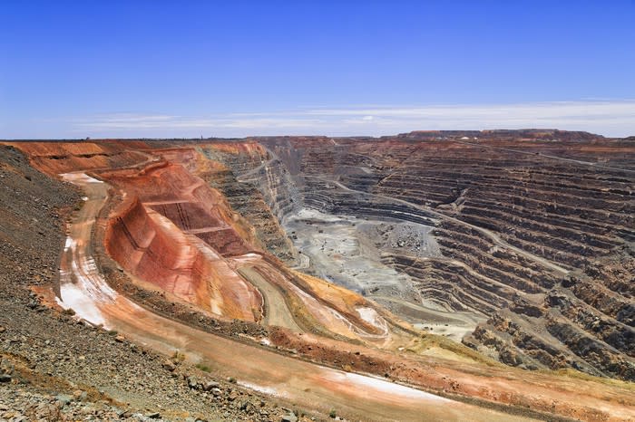 A vast open pit mining operation.