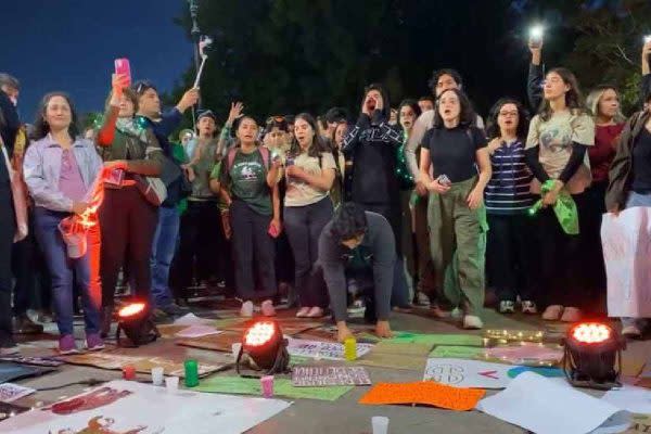 Manifestación en Hermosillo, Sonora, por la construcción del tren Ímuris-Nogales