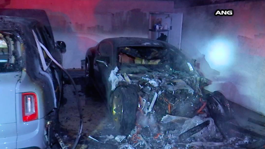 A Rolls Royce and a Bentley were destroyed in a fire in Hollywood Hills West on April 26, 2024.