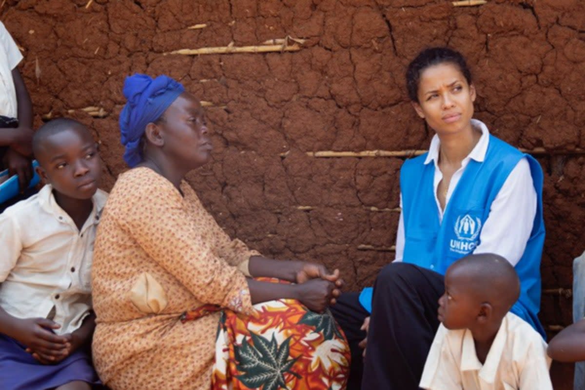 UNHCR goodwill ambassador Gugu Mbatha-Raw visits a resettlement site in Kahele, Democratic Replublic of the Congo (UNHCR)