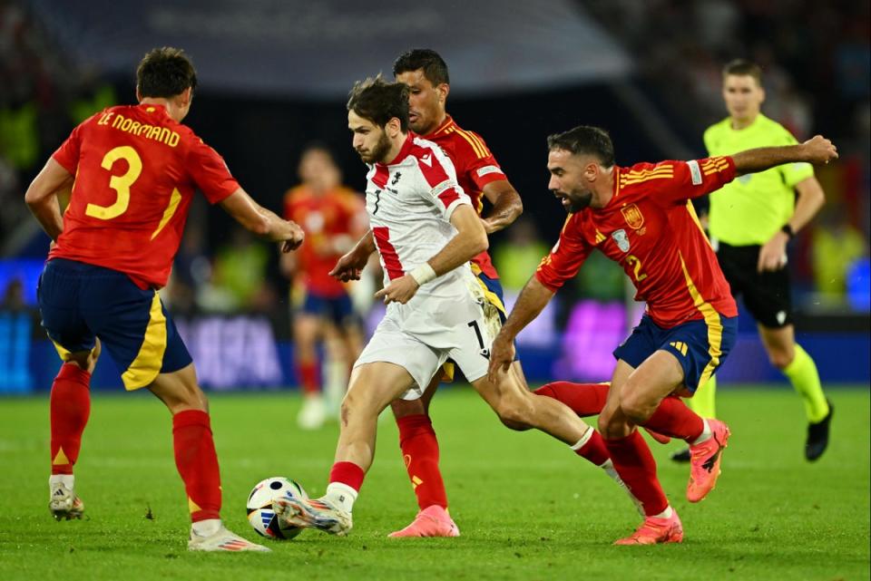 Khvicha Kvaratskhelia in action against Spain (Getty Images)