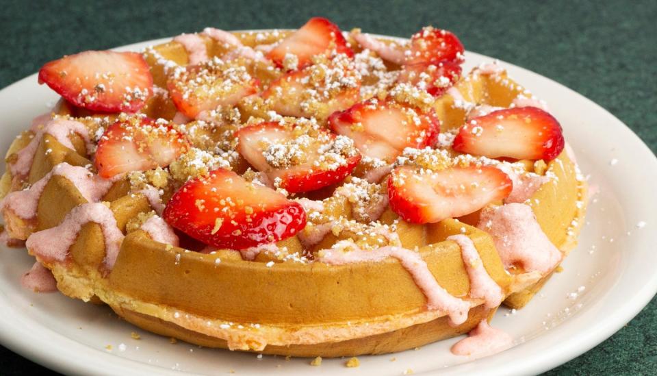 Metro Diner in Cape Coral is celebrating Valentine's Day with Strawberry Shortcake Griddles, including pink-drizzled bread pudding, waffles and pancakes.