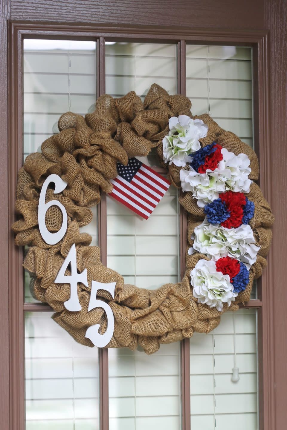 burlap house number 4th of july wreaths