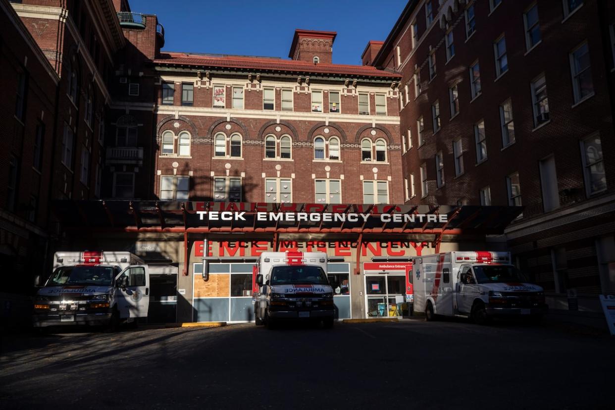 St. Paul’s Hospital in Vancouver appears in a 2020 photo. MLAs from the opposition B.C. United party highlighted what they described as a troubling situation at the hospital with ongoing, unchecked illicit drug use and dealing. (Ben Nelms/CBC - image credit)