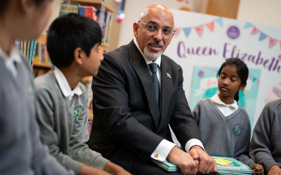 Pictured here as Education Secretary in May 2022, Zahawi leapfrogged through posts to the top of British politics - PA