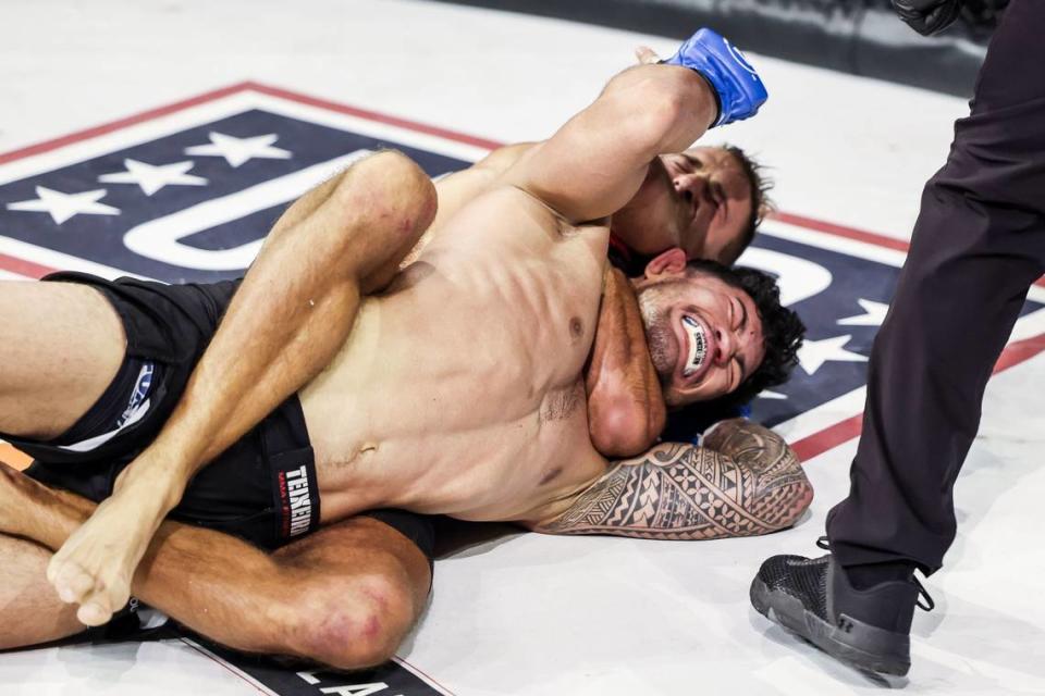“The Italian Gangster” Danny Sabatello (14-2) of American Top Team beats Marcus Breno at Bellator MMA 294 in April in Hawaii.
