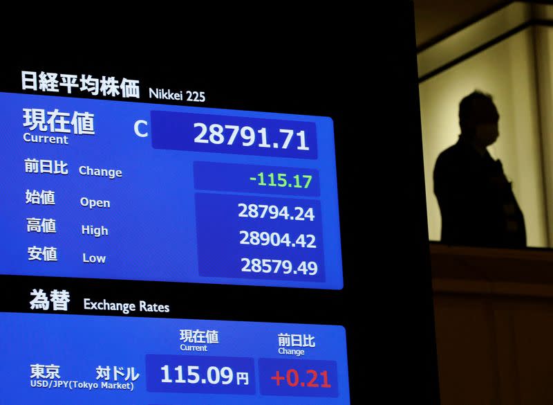 Ceremony marking the end of trading in 2021 at the Tokyo Stock Exchange (TSE) in Tokyo