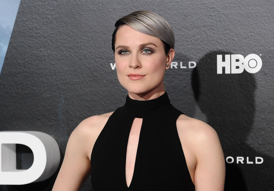 Evan Rachel Wood’s silver ombre hair at the “Westworld” premiere is perfect