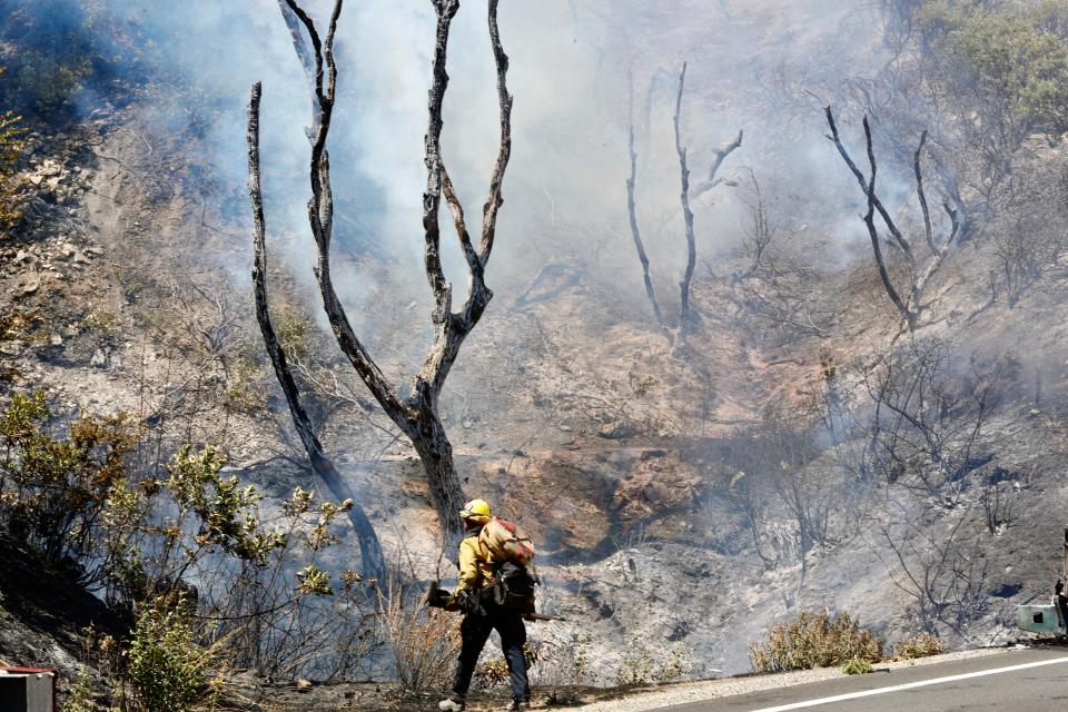 A fatal collision on Highway 299 near the Whiskeytown Visitors Center caused a wildfire beside the highway on Thursday, Aug. 18, 2022.