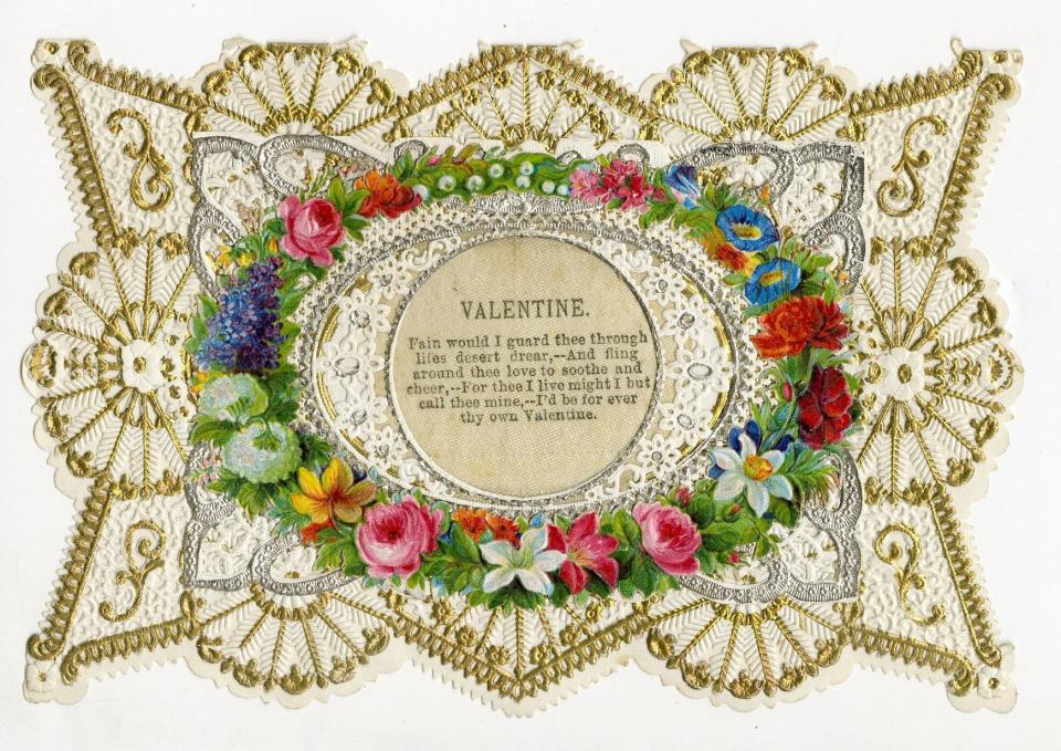 Esther Allen Howland is credited with introducing valentine cards into this country in the 19th century. She died in 1904 in Quincy.