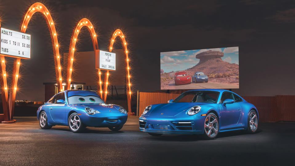 The first Sally Carrera (left) was made for promoting the “Cars” movie, while this new version is a street-legal interpretation of its namesake character. - Credit: Porsche Cars North America