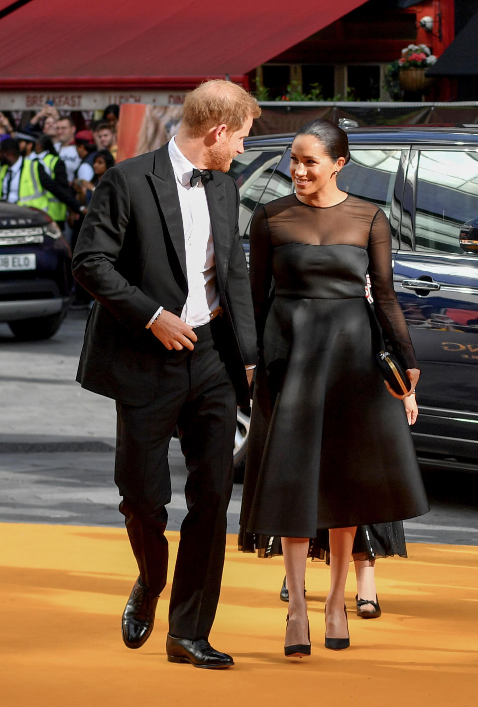 Wearing a Dior dress. (Getty Images)