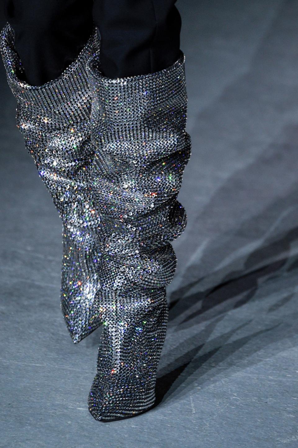 <p>The sociopolitical climate may be dark, but the rhinestones on our shoes shine bright like the diamonds we definitely can't afford, along with any sort of property. Not that that is a problem for Kendall Jenner, who <a rel="nofollow noopener" href="http://www.marieclaire.com/fashion/a13437600/kendall-jenner-saint-laurent-boots/" target="_blank" data-ylk="slk:wore these $10K Saint Laurent boots;elm:context_link;itc:0;sec:content-canvas" class="link ">wore these $10K Saint Laurent boots</a>, but for the rest of us, there's always the high street.</p>