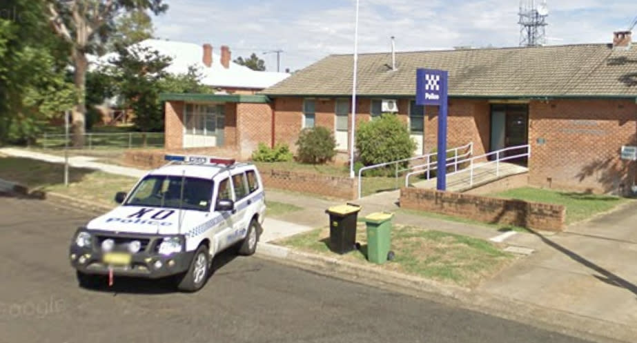 Gunnedah police station is pictured.