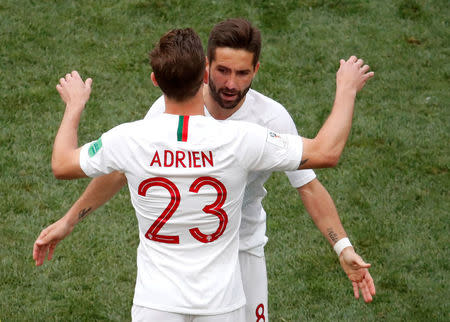 Soccer Football - World Cup - Group B - Portugal vs Morocco - Luzhniki Stadium, Moscow, Russia - June 20, 2018 Portugal's Adrien Silva comes on as a substitute to replace Joao Moutinho REUTERS/Christian Hartmann