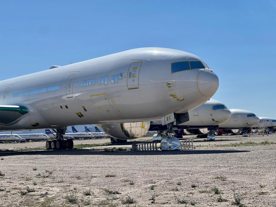 Aircraft in storage at Pinal Airpark in Arizona.