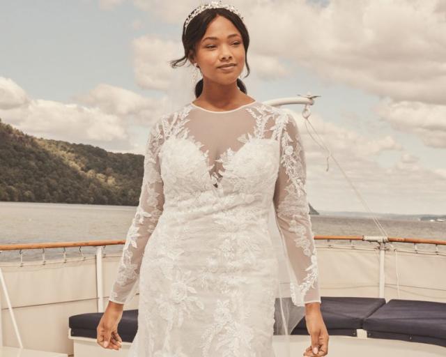 Recycled Lace Sheer Long Sleeve Wedding Dress