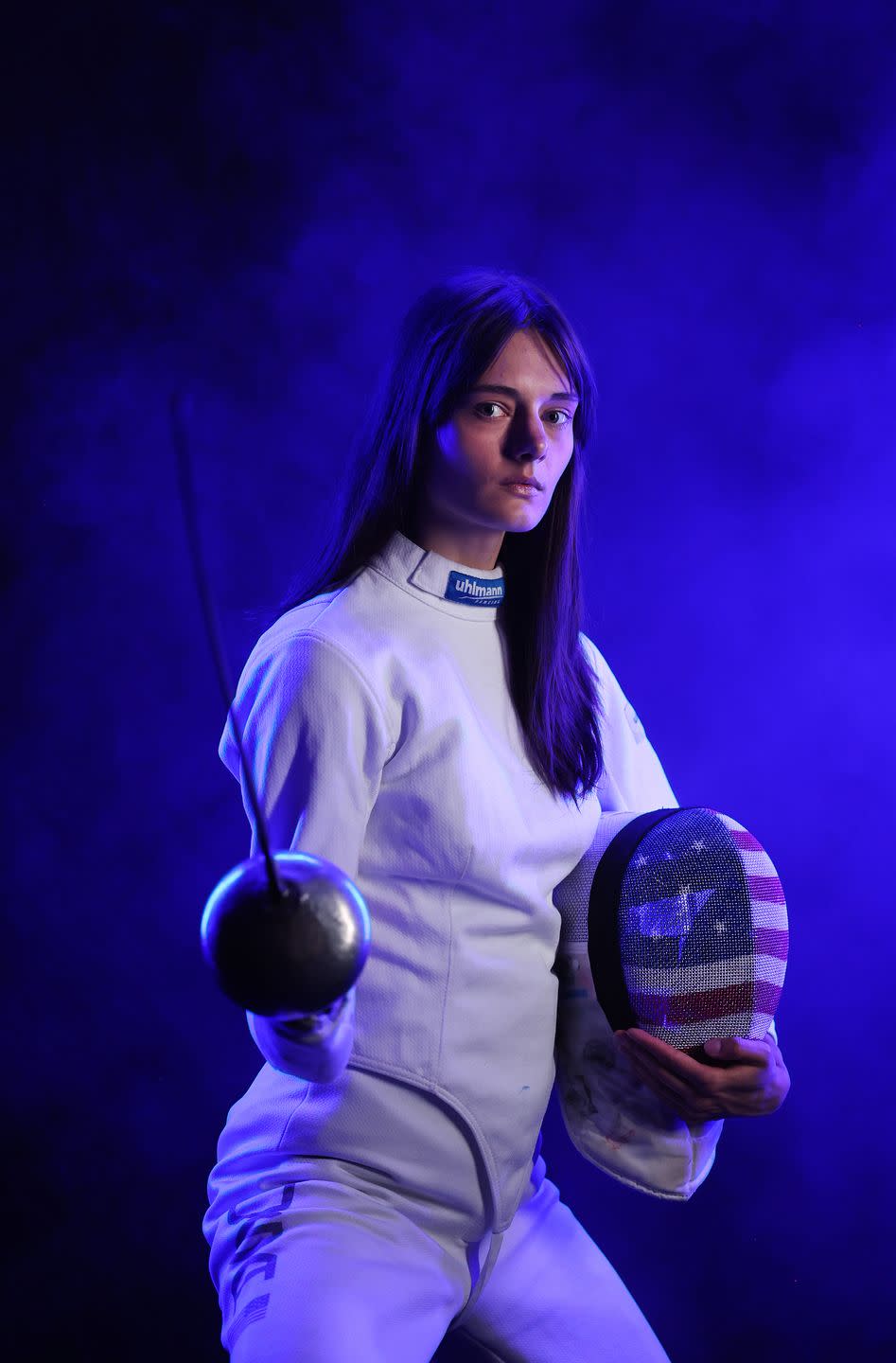 new york, new york may 21 anne cebula poses for a portrait during team usa fencing media day at new york athletic club on may 21, 2024 in new york city photo by al bellogetty images