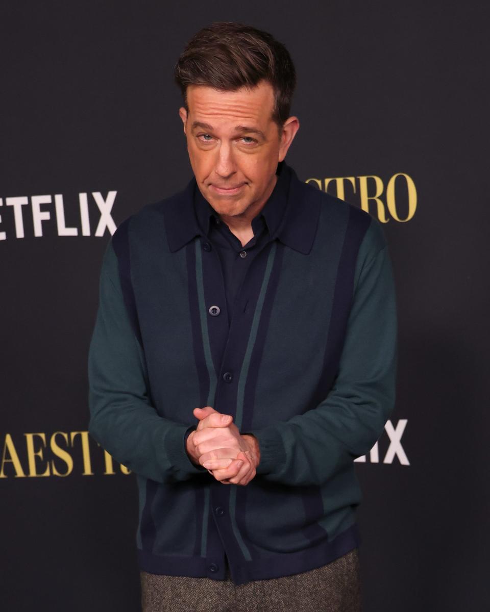 Ed Holms in tartan shirt at Netflix's "Maestro" LA special screening