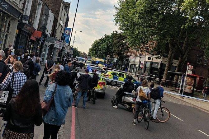 Road closures were in place after the 'horrifying' attack on Upper Street, Islington (Sam Linnett)