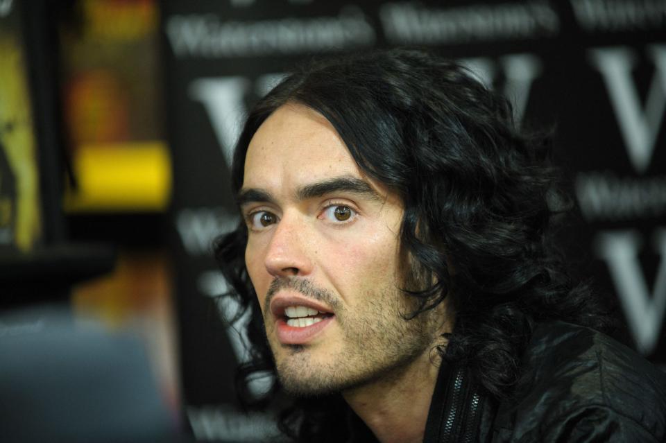 Underfire comedian Russell Brand , pictured here in 2010 in Edinburgh for a book signing for his second book "Booky Wooky 2". Allegations of rape and unwanted sexual behaviour have been levelled at Brand by the Sunday Times newspaper and Channel 4 Dispatc