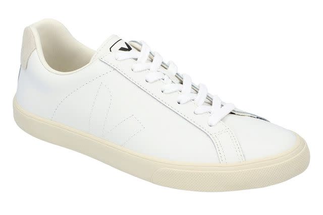 Kate Middleton's VEJA Esplar sneakers in white & rose gold metallic