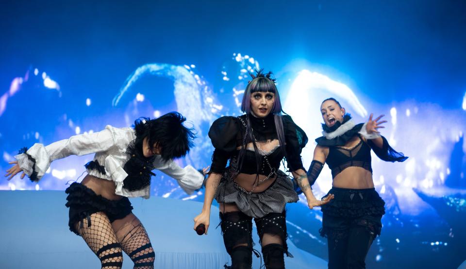 Ashnikko performs in That Tent at Bonnaroo in Manchester, Tenn., Sunday, June 16, 2024.