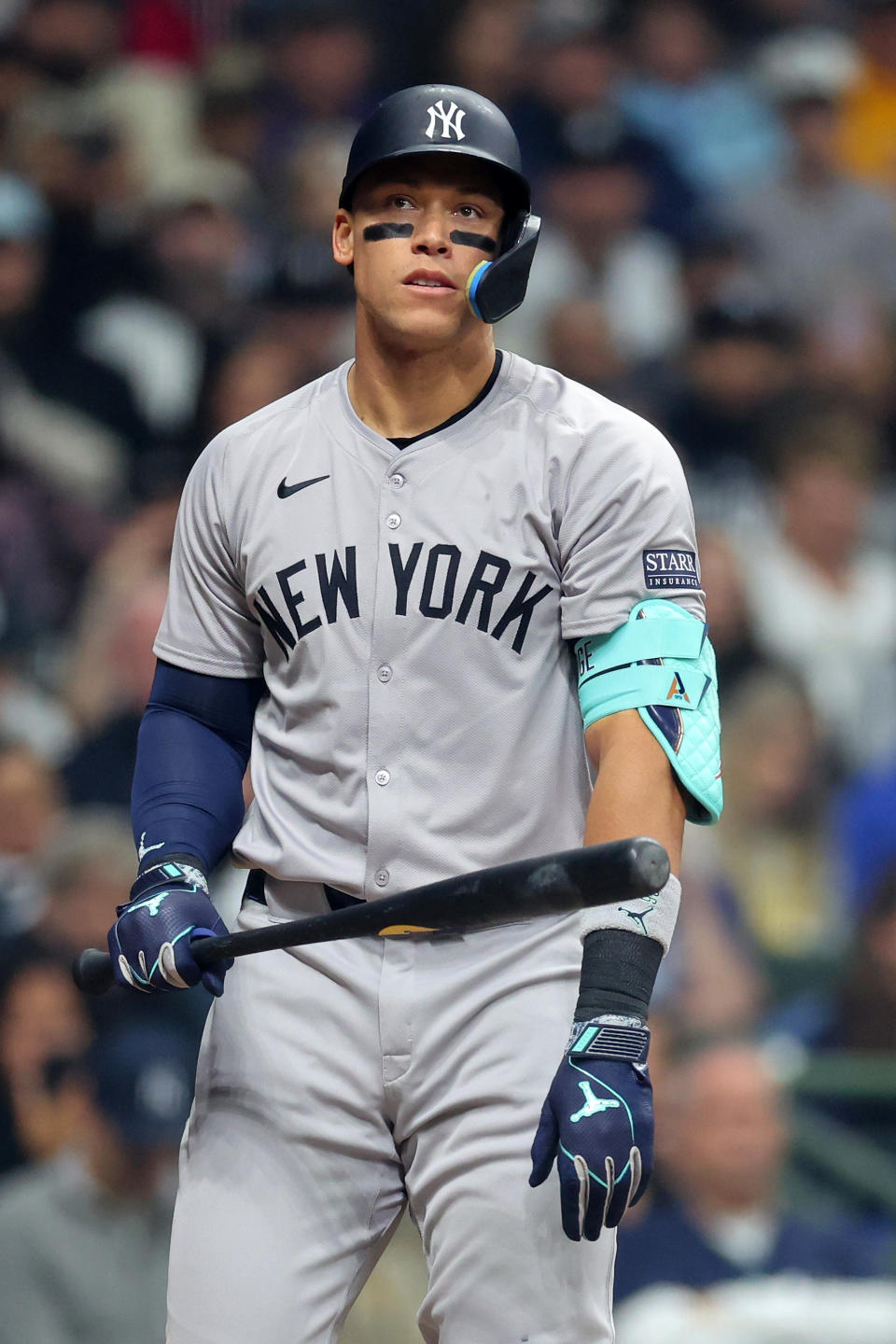 包括新隊友Juan Soto及接任隊長的關係，讓Aaron Judge壓力倍增。(Photo by Stacy Revere/Getty Images)