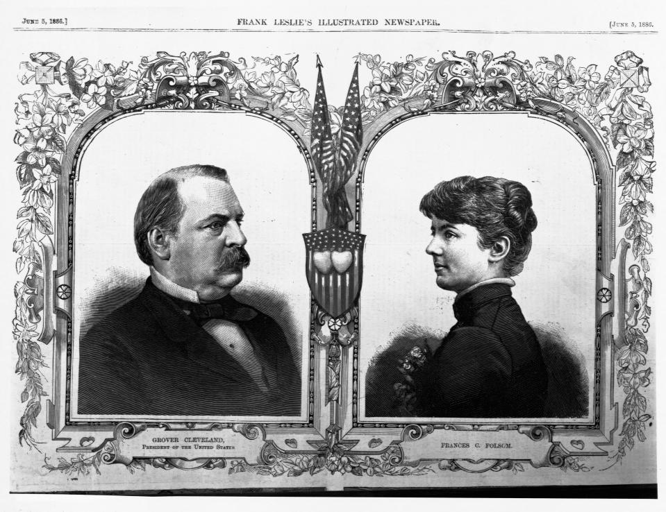 El presidente Grover Cleveland con su esposa en esta ilustración de 1886. (Photo by Library of Congress/Corbis/VCG via Getty Images)